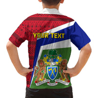 Gambia Independence Day Family Matching Tank Maxi Dress and Hawaiian Shirt Coat Of Arms African Pattern - Wonder Print Shop