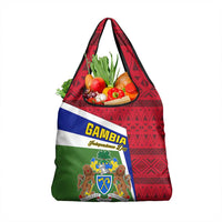 Gambia Independence Day Grocery Bag Coat Of Arms African Pattern