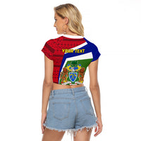 Gambia Independence Day Raglan Cropped T Shirt Coat Of Arms African Pattern - Wonder Print Shop