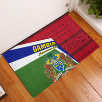 Gambia Independence Day Rubber Doormat Coat Of Arms African Pattern - Wonder Print Shop