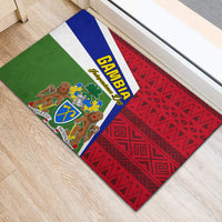 Gambia Independence Day Rubber Doormat Coat Of Arms African Pattern - Wonder Print Shop
