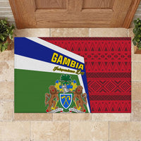 Gambia Independence Day Rubber Doormat Coat Of Arms African Pattern - Wonder Print Shop