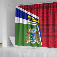 gambia-independence-day-shower-curtain-coat-of-arms-african-pattern
