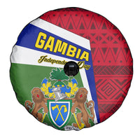 Gambia Independence Day Spare Tire Cover Coat Of Arms African Pattern - Wonder Print Shop