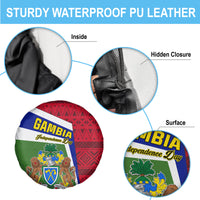 Gambia Independence Day Spare Tire Cover Coat Of Arms African Pattern - Wonder Print Shop