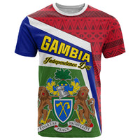 Gambia Independence Day T Shirt Coat Of Arms African Pattern - Wonder Print Shop