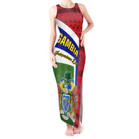 Gambia Independence Day Tank Maxi Dress Coat Of Arms African Pattern - Wonder Print Shop