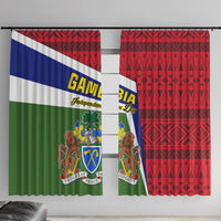Gambia Independence Day Window Curtain Coat Of Arms African Pattern - Wonder Print Shop