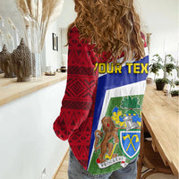 Gambia Independence Day Women Casual Shirt Coat Of Arms African Pattern - Wonder Print Shop