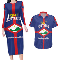 Personalized Sint Eustatius Couples Matching Long Sleeve Bodycon Dress and Hawaiian Shirt Statia Superba et Confidens
