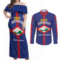 Personalized Sint Eustatius Couples Matching Off Shoulder Maxi Dress and Long Sleeve Button Shirt Statia Superba et Confidens