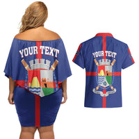 Personalized Sint Eustatius Couples Matching Off Shoulder Short Dress and Hawaiian Shirt Statia Superba et Confidens