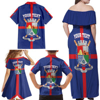 Personalized Sint Eustatius Family Matching Off Shoulder Maxi Dress and Hawaiian Shirt Statia Superba et Confidens - Wonder Print Shop