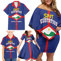 Personalized Sint Eustatius Family Matching Off Shoulder Short Dress and Hawaiian Shirt Statia Superba et Confidens - Wonder Print Shop