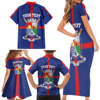 Personalized Sint Eustatius Family Matching Short Sleeve Bodycon Dress and Hawaiian Shirt Statia Superba et Confidens - Wonder Print Shop