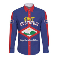 Personalized Sint Eustatius Long Sleeve Button Shirt Statia Superba et Confidens
