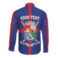Personalized Sint Eustatius Long Sleeve Button Shirt Statia Superba et Confidens