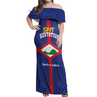 Personalized Sint Eustatius Off Shoulder Maxi Dress Statia Superba et Confidens - Wonder Print Shop