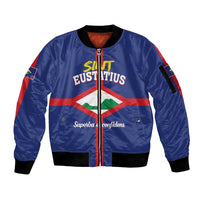 Personalized Sint Eustatius Sleeve Zip Bomber Jacket Statia Superba et Confidens - Wonder Print Shop