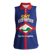 Personalized Sint Eustatius Women Sleeveless Polo Shirt Statia Superba et Confidens - Wonder Print Shop