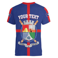 Personalized Sint Eustatius Women V-Neck T-Shirt Statia Superba et Confidens - Wonder Print Shop