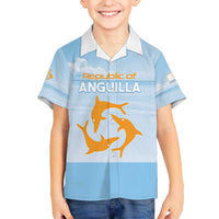 Personalized Republic of Anguilla Family Matching Off The Shoulder Long Sleeve Dress and Hawaiian Shirt Strength and Endurance