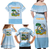 Personalized Republic of Anguilla Family Matching Off Shoulder Maxi Dress and Hawaiian Shirt Strength and Endurance - Wonder Print Shop