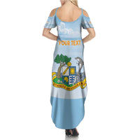 Personalized Republic of Anguilla Family Matching Summer Maxi Dress and Hawaiian Shirt Strength and Endurance - Wonder Print Shop
