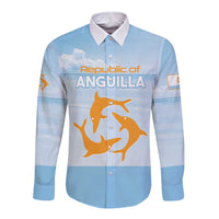 Personalized Republic of Anguilla Long Sleeve Button Shirt Strength and Endurance