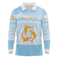 Personalized Republic of Anguilla Long Sleeve Polo Shirt Strength and Endurance - Wonder Print Shop