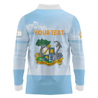 Personalized Republic of Anguilla Long Sleeve Polo Shirt Strength and Endurance - Wonder Print Shop