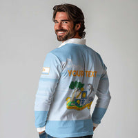 Personalized Republic of Anguilla Long Sleeve Polo Shirt Strength and Endurance - Wonder Print Shop