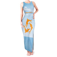 Personalized Republic of Anguilla Tank Maxi Dress Strength and Endurance - Wonder Print Shop