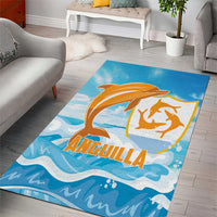 Anguilla Area Rug Three Orange Gold Natural Dolphins - Wonder Print Shop