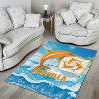 Anguilla Area Rug Three Orange Gold Natural Dolphins - Wonder Print Shop