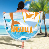 Anguilla Beach Blanket Three Orange Gold Natural Dolphins - Wonder Print Shop