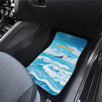 Anguilla Car Mats Three Orange Gold Natural Dolphins - Wonder Print Shop