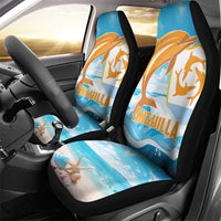 Anguilla Car Seat Cover Three Orange Gold Natural Dolphins - Wonder Print Shop