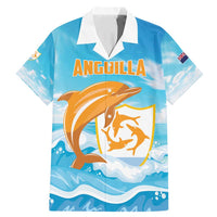 Personalized Anguilla Family Matching Mermaid Dress and Hawaiian Shirt Three Orange Gold Natural Dolphins - Wonder Print Shop