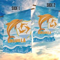 Anguilla Garden Flag Three Orange Gold Natural Dolphins - Wonder Print Shop