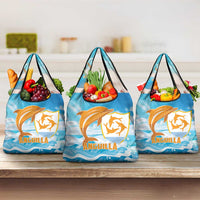 Anguilla Grocery Bag Three Orange Gold Natural Dolphins
