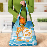 Anguilla Grocery Bag Three Orange Gold Natural Dolphins