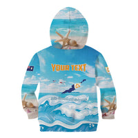 Personalized Anguilla Kid Hoodie Three Orange Gold Natural Dolphins - Wonder Print Shop