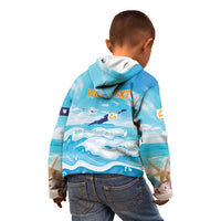 Personalized Anguilla Kid Hoodie Three Orange Gold Natural Dolphins - Wonder Print Shop