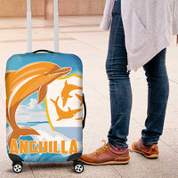 Anguilla Luggage Cover Three Orange Gold Natural Dolphins - Wonder Print Shop
