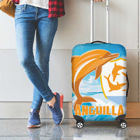 Anguilla Luggage Cover Three Orange Gold Natural Dolphins - Wonder Print Shop