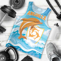 Personalized Anguilla Men Tank Top Three Orange Gold Natural Dolphins - Wonder Print Shop