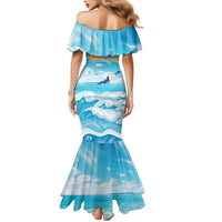 Personalized Anguilla Mermaid Dress Three Orange Gold Natural Dolphins - Wonder Print Shop