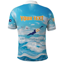 Personalized Anguilla Polo Shirt Three Orange Gold Natural Dolphins - Wonder Print Shop