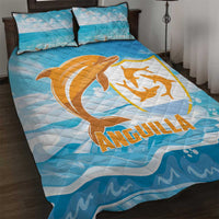 Anguilla Quilt Bed Set Three Orange Gold Natural Dolphins - Wonder Print Shop